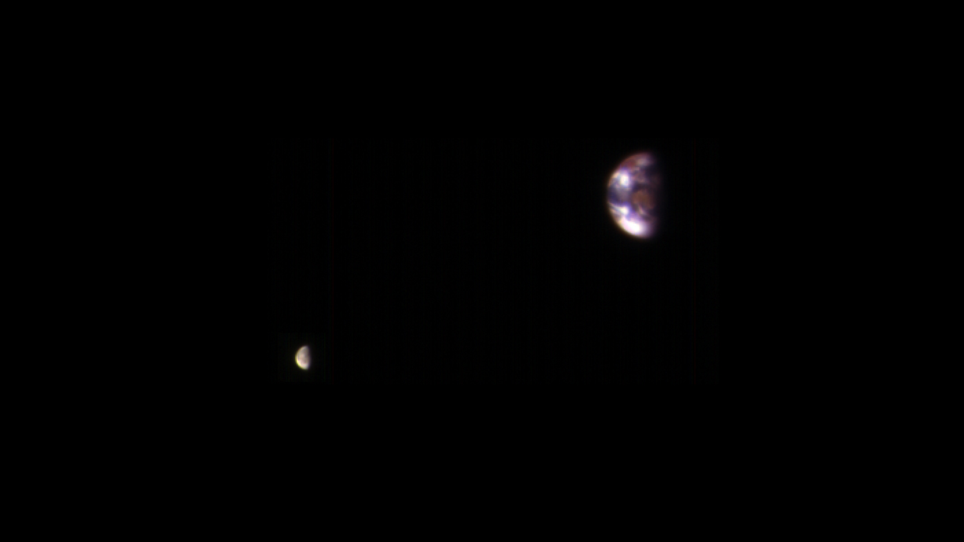 Earth & Moon from Mars